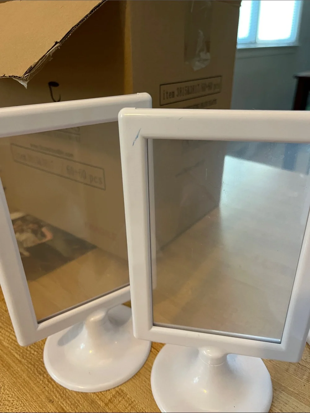 White Freestanding Picture Frames - Set of 18